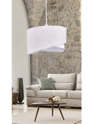 PremiumPort Elips 2 Katlı Kumaş Avize, Çocuk Odası, Yatak Odası, Salon, Mutfak, Hol Için