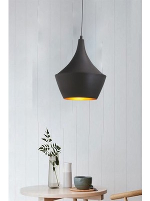 PremiumPort Şık Siyah Bombeli Sarkıt Avize, Salon, Oturma Odası, Antre ve Merdiven Için