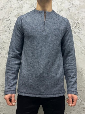 Black Steel Karyoka Dikişli Gizli Fermuarlı Erkek Sweatshırt