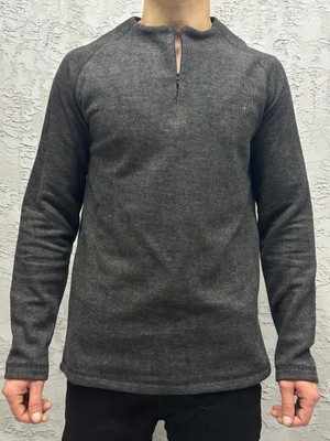 Black Steel Karyoka Dikişli Gizli Fermuarlı Erkek Sweatshırt