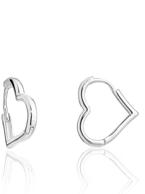 Spossy Silver Jewelry Kalp Kilit Küpe