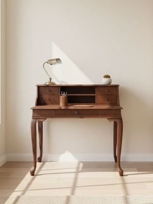 Gazzini Furniture Crown Fransız Still Raflı Ahşap Çalışma Masası 80X125