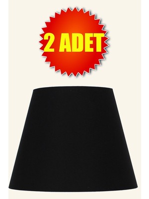 PremiumPort Siyah Konik Lambader Şapka, 2'li, Kumaş, Çap 35 Cm, Stil ve Şıklık