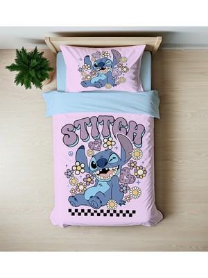 Hediyechy Stitch Baskılı Tek Kişilik Nevresim Takımı