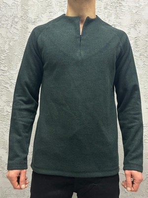 Black Steel Karyoka Dikişli Gizli Fermuarlı Erkek Sweatshırt