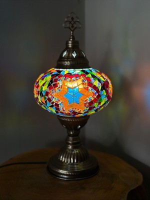PremiumPort El Yapımı Mozaik Masa Lambası, Renkli ve Zarif Tasarım