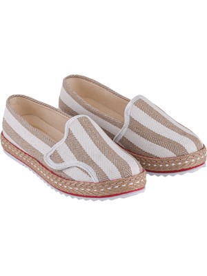 Cotto Shoes Bej Keten Kadın Sneaker
