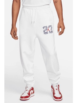 Nike Air Jordan Dna Fleece Mens Pant White Lastik Paçalı Erkek Günlük Eşofman Altı Beyaz