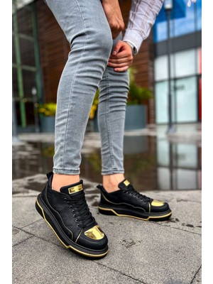 Zerenyus ZRC183 Jet Setter Mirror Erkek Sneaker Siyah Altın