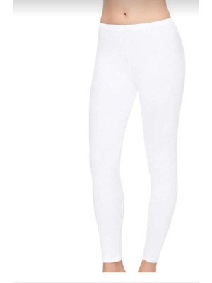 Elit 2101 Modal Elastan Uzun Tayt Tekli-Beyaz-2xl