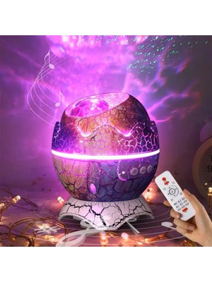 PremiumPort Dinozor Yumurta Modeli Star Galaksi Işıkları Lazer Projektör ve Bluetooth Uzaktan Kumanda
