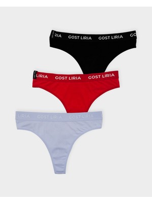 GOST LİRİA Pure Trio Kadın String Külot  3 Lü Paket - Çok Renkli