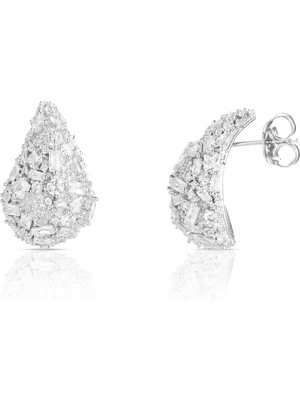 Spossy Silver Jewelry Taşlı Damla Küpe