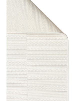 Akbel Halı Mono LOOP01 Beyaz Bukleli Sisal Dokuma Yıkanabilir Kaymaz Tabanlı Kolay Temizlenebilir Makine Halısı