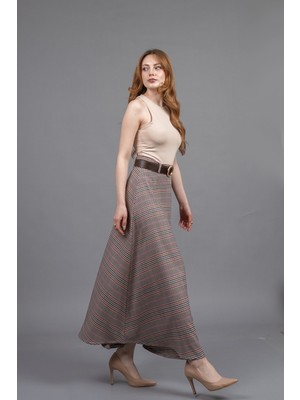 MissVina Kemerli Verev Maxi Etek 6836