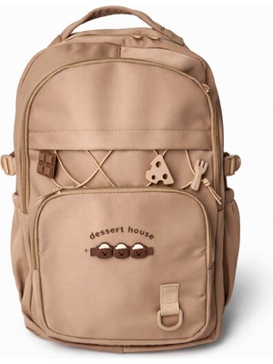  Ecrou Taş 2 Bölmeli  Cepli Okul Sırt Çantası