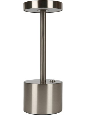 PremiumPort Şarjlı Masa Lambası, Modern Inox Kaplama, Şık ve Kullanışlı Tasarım
