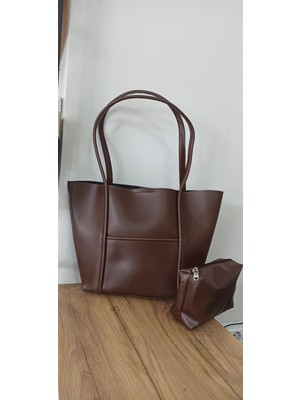 Matruşka Deri Sanat Tasarım Kahverengi Yavrulu Omuz Çantası