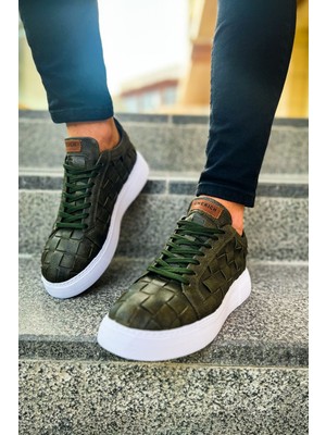 Zerenyus Vimini Bağcıklı Şık Günlük Erkek Spor Ayakkabı Haki