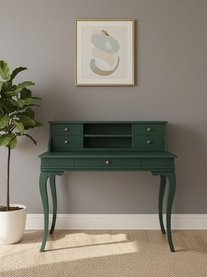 Gazzini Furniture Regis Rustik Still Raflı Ahşap Çalışma Masası 80X125