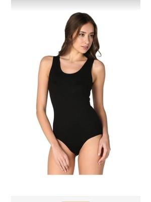 Tutku 0149 Kalın Askılı Çıtçıtlı Body Tekli-Siyah-M