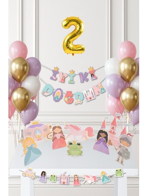 Pekshop Prenses Doğum Günü Parti Süsleme Seti Balon Zinciri