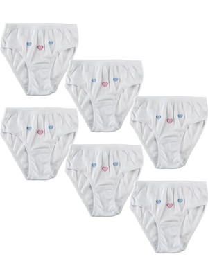 Tutku 6'lı Paket Kız Çocuk Beyaz Külot-Beyaz-4