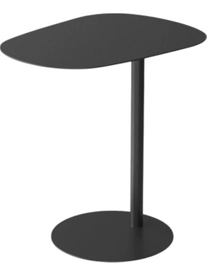 Orbit Modern Metal Yan Sehpa – Tek Ayaklı, Oval Tablalı, Modern