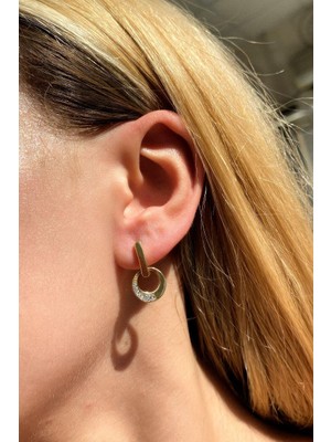 Spossy Silver Jewelry Yuvarlak Minimal Tasarım Küpe