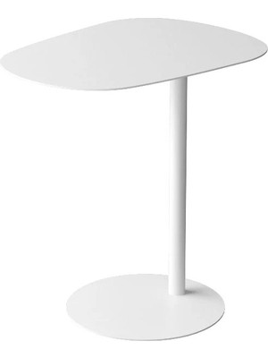 Orbit Modern Metal Yan Sehpa – Tek Ayaklı, Oval Tablalı, Modern