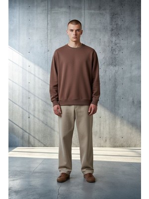 Black Steel Bisiklet Yaka Selanik Ördü Sweatshirt