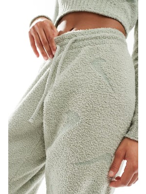 Nike Phoenix Cozy Boucle High Rise Oversize Knit Pants Kadın Oversize Yüksek Bel Örgü Eşofman Altı Açık Yeşil