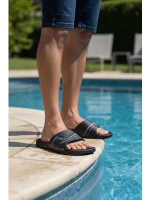 Ceyo Bahçe Plaj Havuz Suya Dayanıklı Hafif Esnek Anatomik  Erkek Terlik