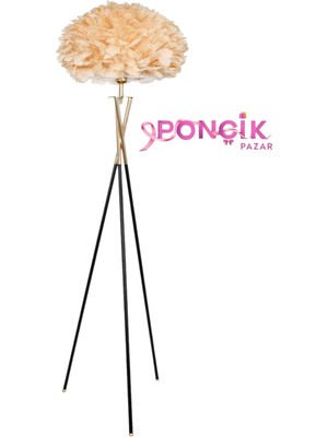 PremiumPort Yumuşak ve Şık Tüylü Ayaklı Abajur, Sıcak Atmosfer Yaratır