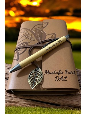 Zeysel Store Kişiye Özel Bambu Touch Kalem & Vegan Deri Konsept Defter Hediye Seti – Isme Özel Tasarım