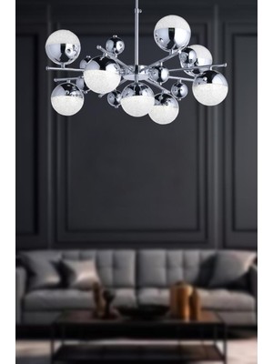 PremiumPort Modern 9'lu Bohem LED Salon Avizesi, Renkli ve Şık Aydınlatma