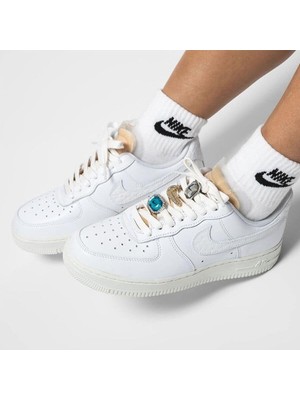 Nike Air Force 1 Low Premium'jevels'leather Womens Sneaker Hakiki Deri Kadın Günlük Spor Ayakkabı Beyaz