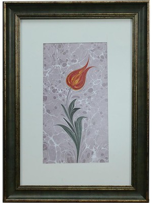 E38 El Işçiliği Sarı Lale Ebru Tablo 46*33 CM-6458