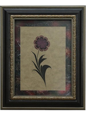 E38 El Işçiliği Yonca Yaprağı Ebru Tablo 42*34 CM-6463