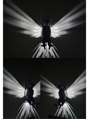 Work3d 3D Baskı Realistik Kartal Figürlü LED Duvar Lambası – Dekoratif Duvar Lambası