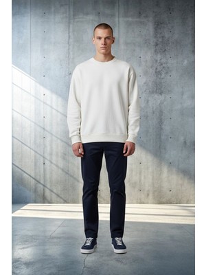 Black Steel Bisiklet Yaka Selanik Ördü Sweatshirt