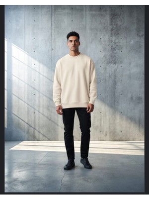 Black Steel Bisiklet Yaka Selanik Ördü Sweatshirt