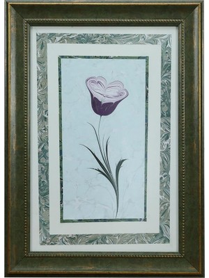 E38 El Işçiliği Ebru Paspartulu  Gül Ebru Tablo 55*40 CM-6468