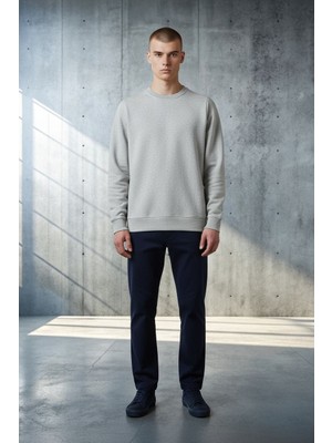 Black Steel Bisiklet Yaka Selanik Ördü Sweatshirt