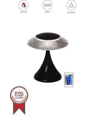 PremiumPort Şık Kristal Elmas Masa Lambası, LED Akrilik Gece Işığı, Siyah Renk