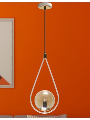 PremiumPort Şık Beyaz Mat Camlı Tekli Avize ile Evinize Zarafet Katın