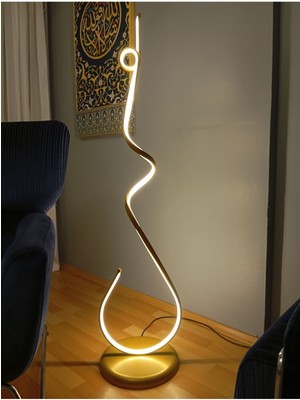 PremiumPort Şık LED Lambader Gold 3 Renk, Home 120 Cm, Modern ve Enerjik Tasarım