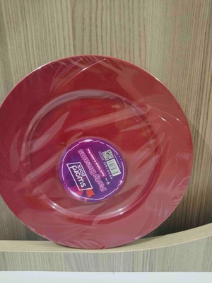 Sword Pack 6 Adet Sert Plastik Mika Tabak 6 Adet Kırmızı Tabak