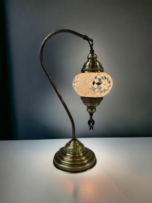 PremiumPort Şık Otantik Deveboynu Mozaik Masaüstü Lümenli Lamba