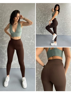 Elaxi Kadın Içi Şardonlu Klasik Tayt | Yüksek Bel, Toparlayıcı Dalgıç Kumaş